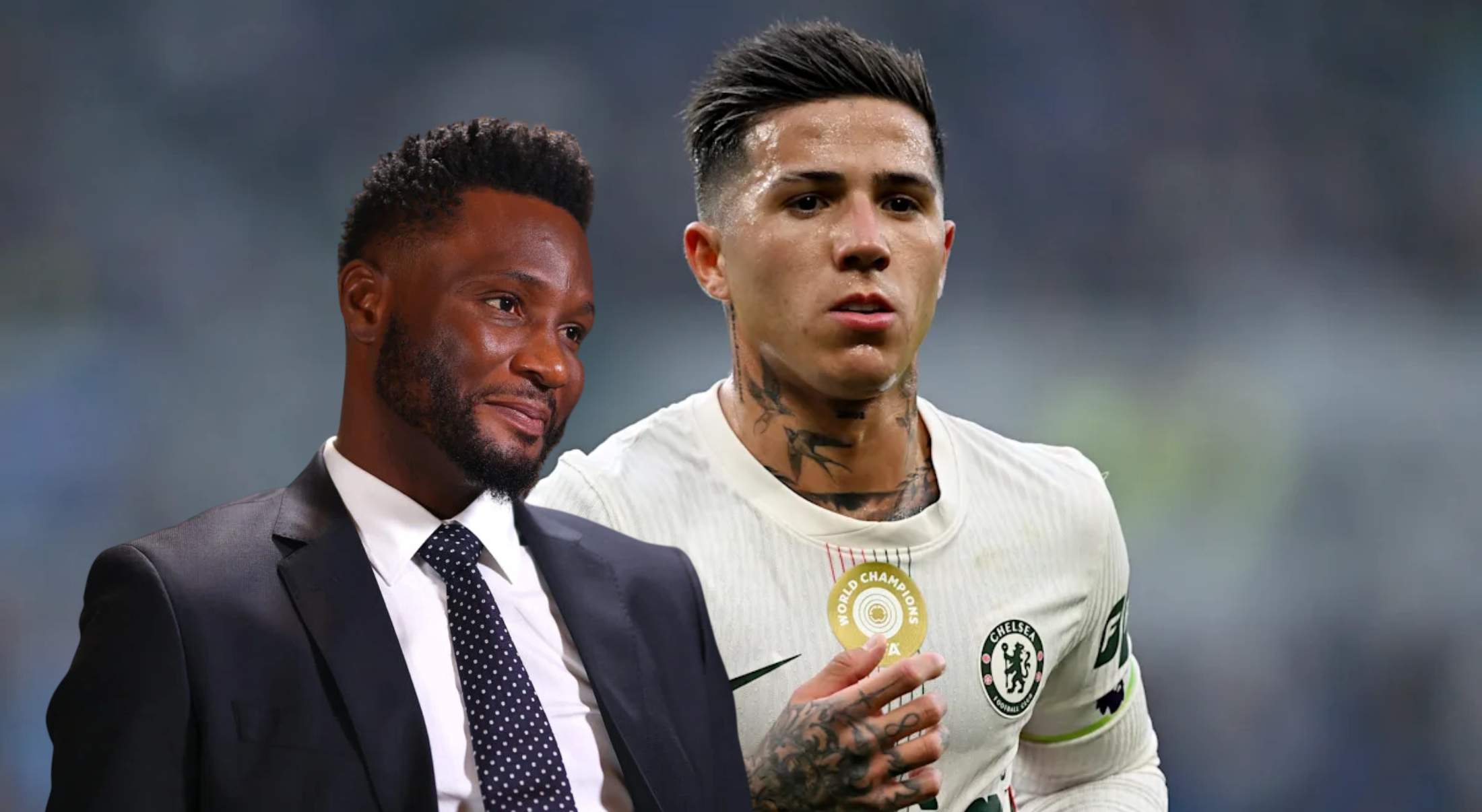 Obi Mikel muestra su enfado con Enzo Fernández