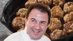 Martín Berasategui y unas albóndigas.