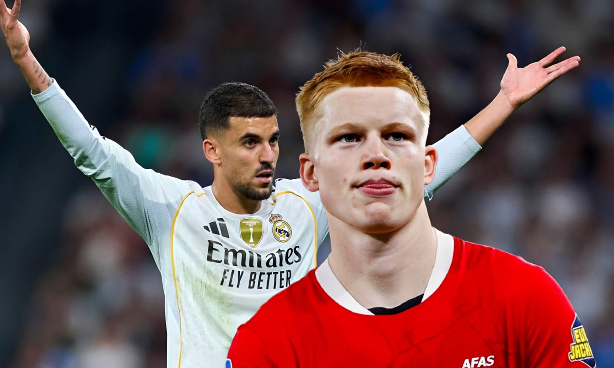 Kees Smit y Dani Ceballos en un partido del Real Madrid.