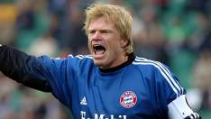 Oliver Kahn jugando un partido con el Bayern Múnich.