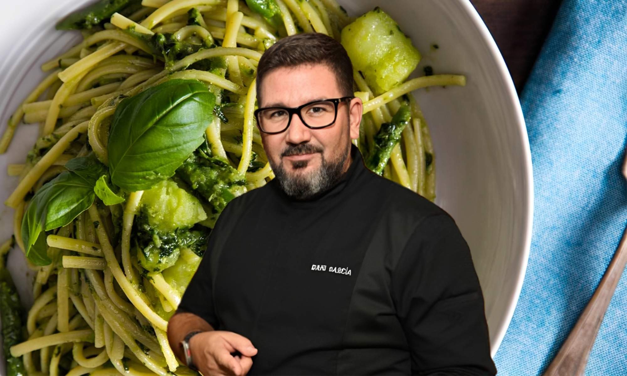 El chef Dani García y un pesto de pasta.