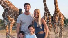 Thibaut Courtois con su mujer, Mishel Gerzig, y dos de sus hijos nacidos de otra pareja anterior.