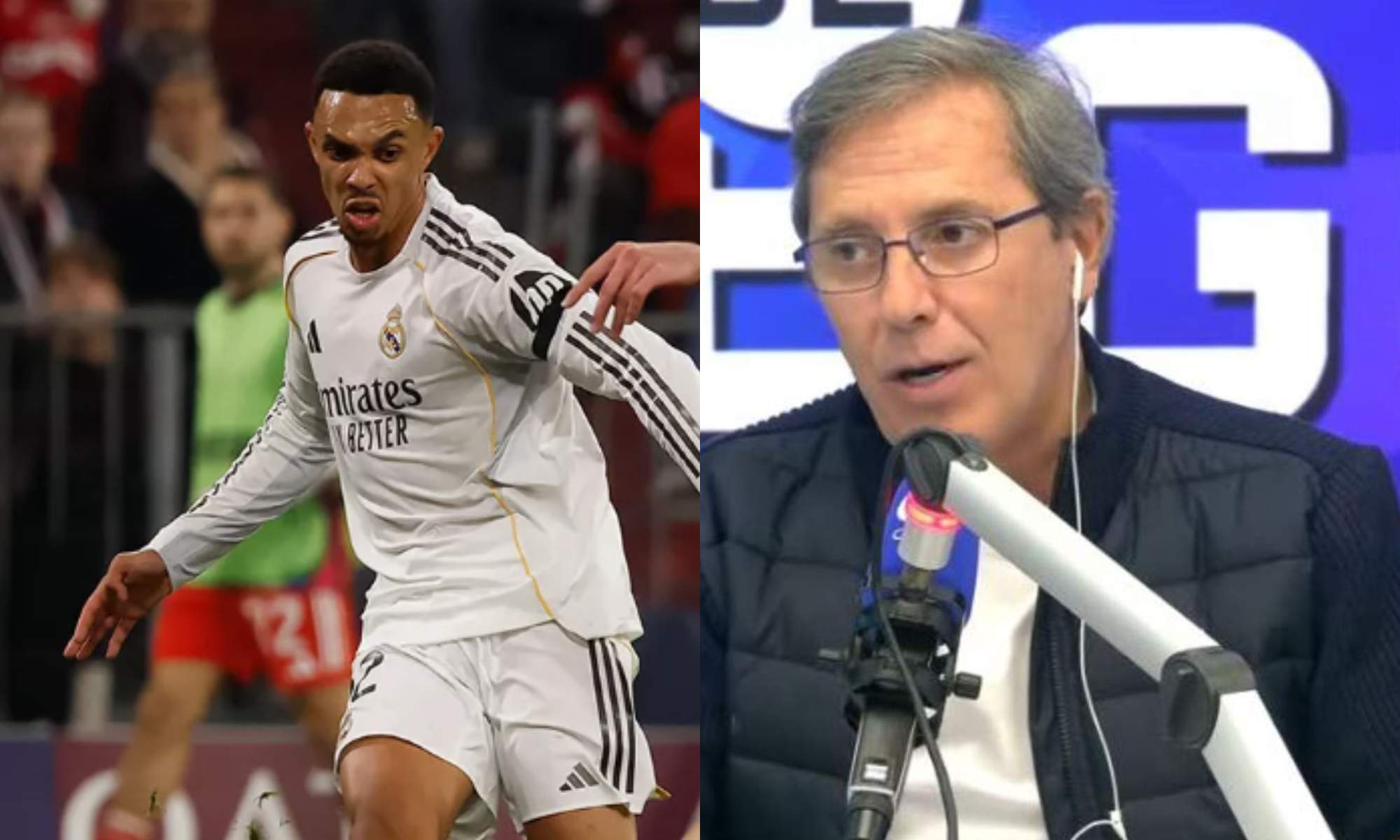Paco González señala a Trent Alexander-Arnold después de la eliminación en Champions