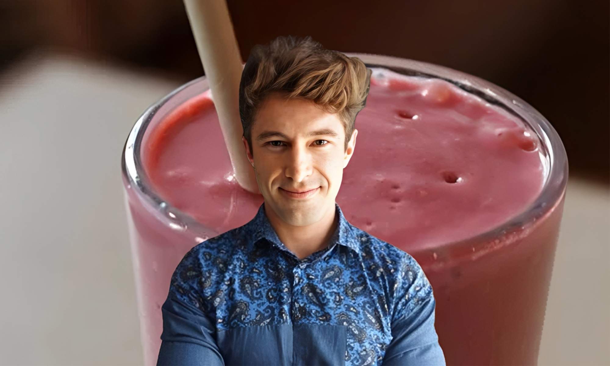 Roberto Bosquet y un batido.