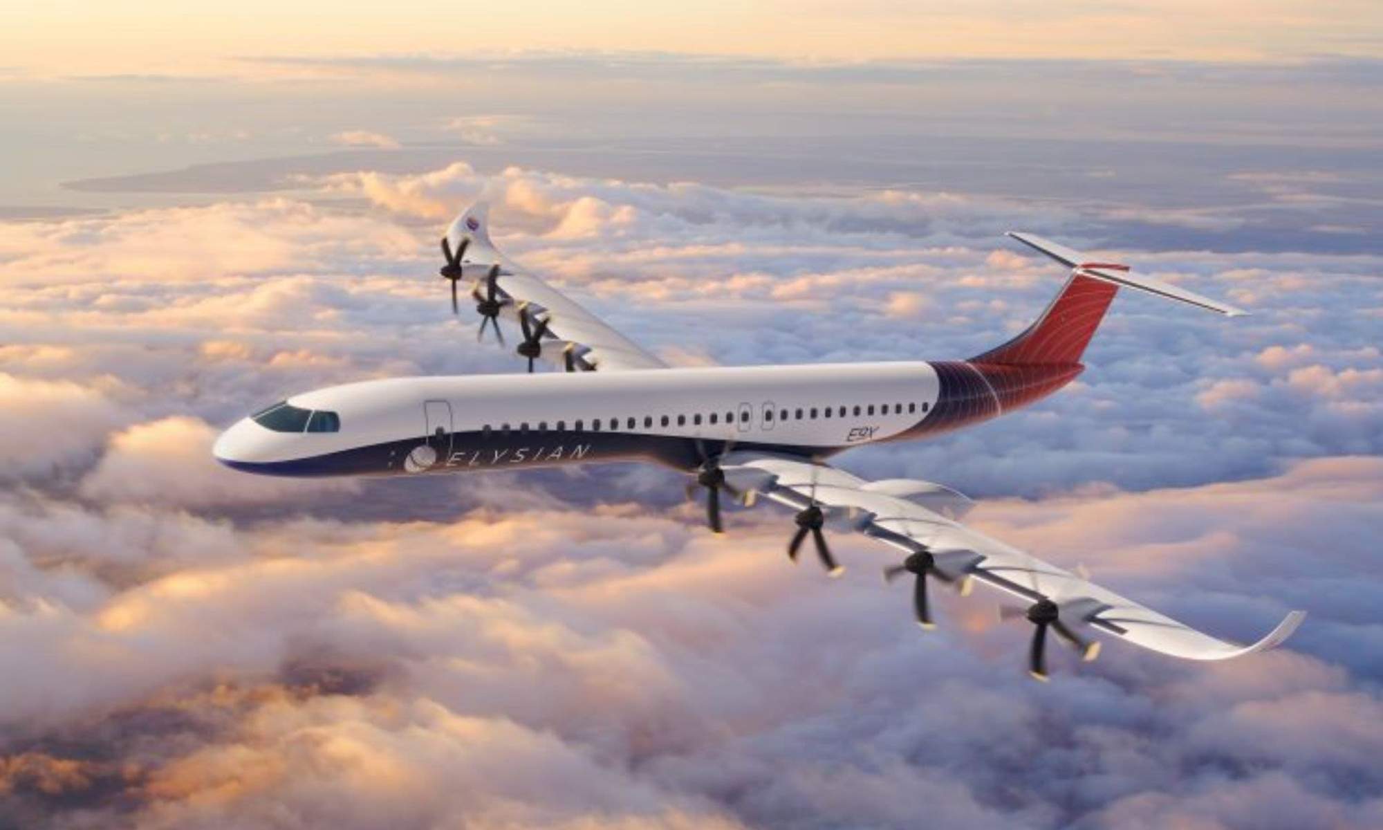 Un avión sobrevolando las nubes.