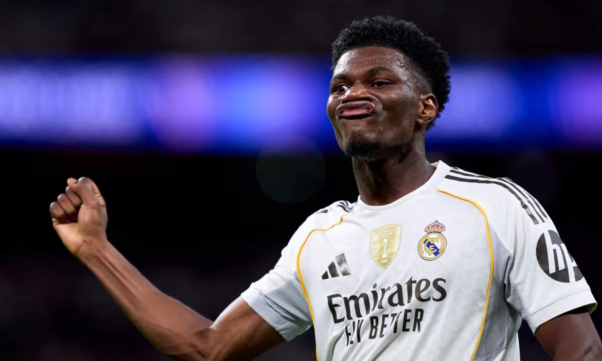 Aurelién Tchouaméni, en un partido con el Real Madrid durante esta temporada.
