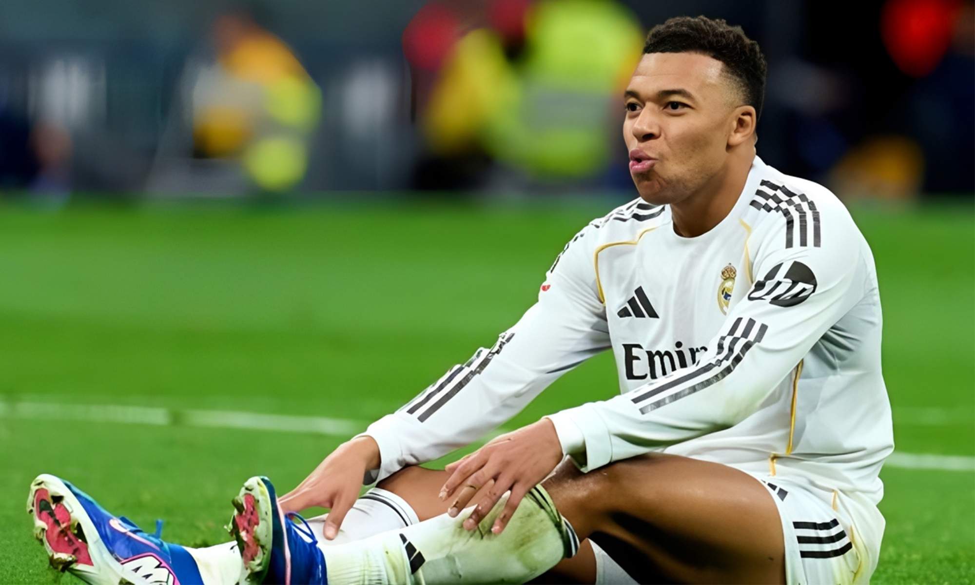 Kylain Mbappé durante un partido del Real Madrid.