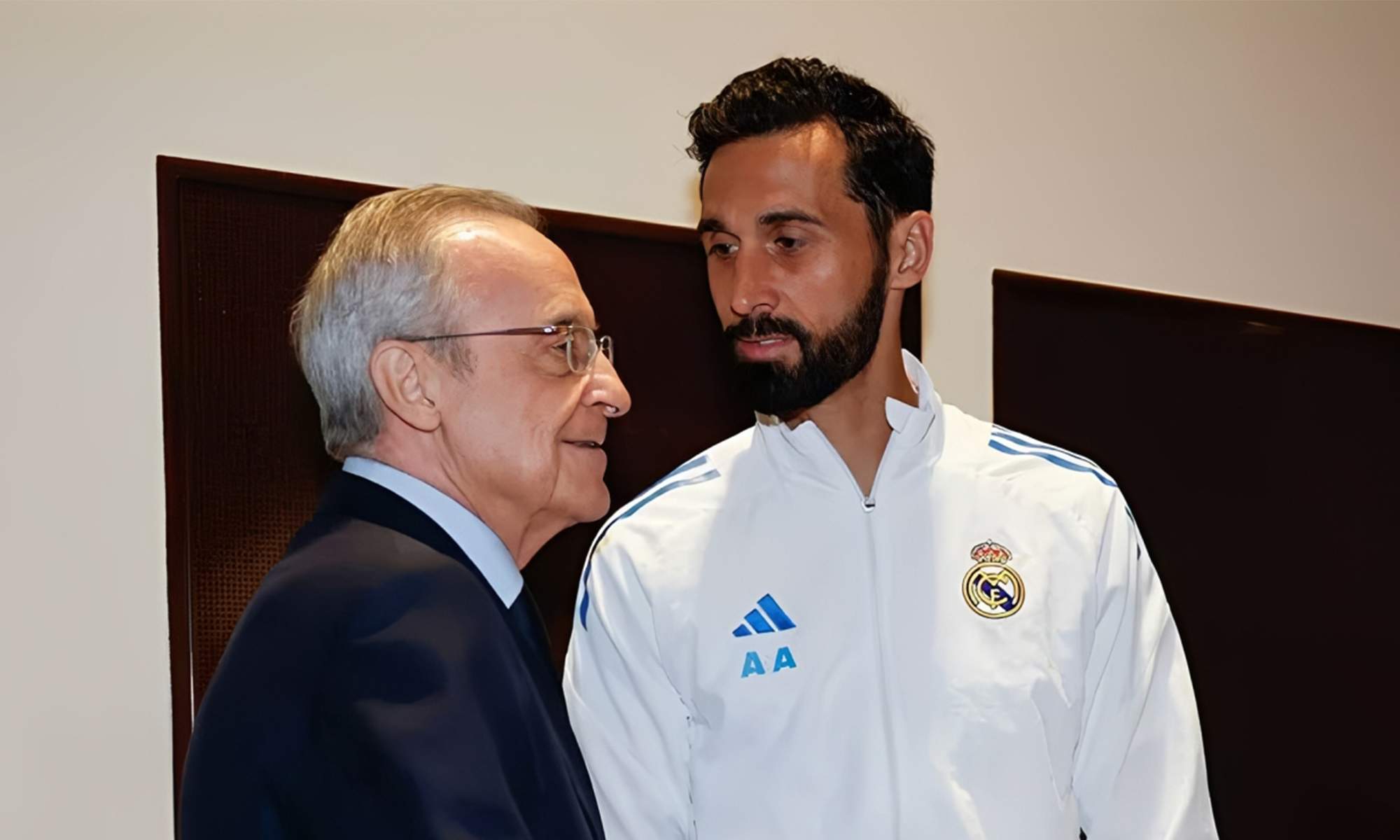 Florentino Pérez y Álvaro Arbeloa.