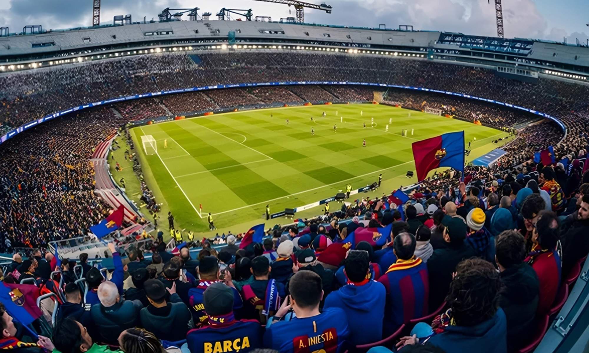 El estadio del Barcelona durante un partido. 