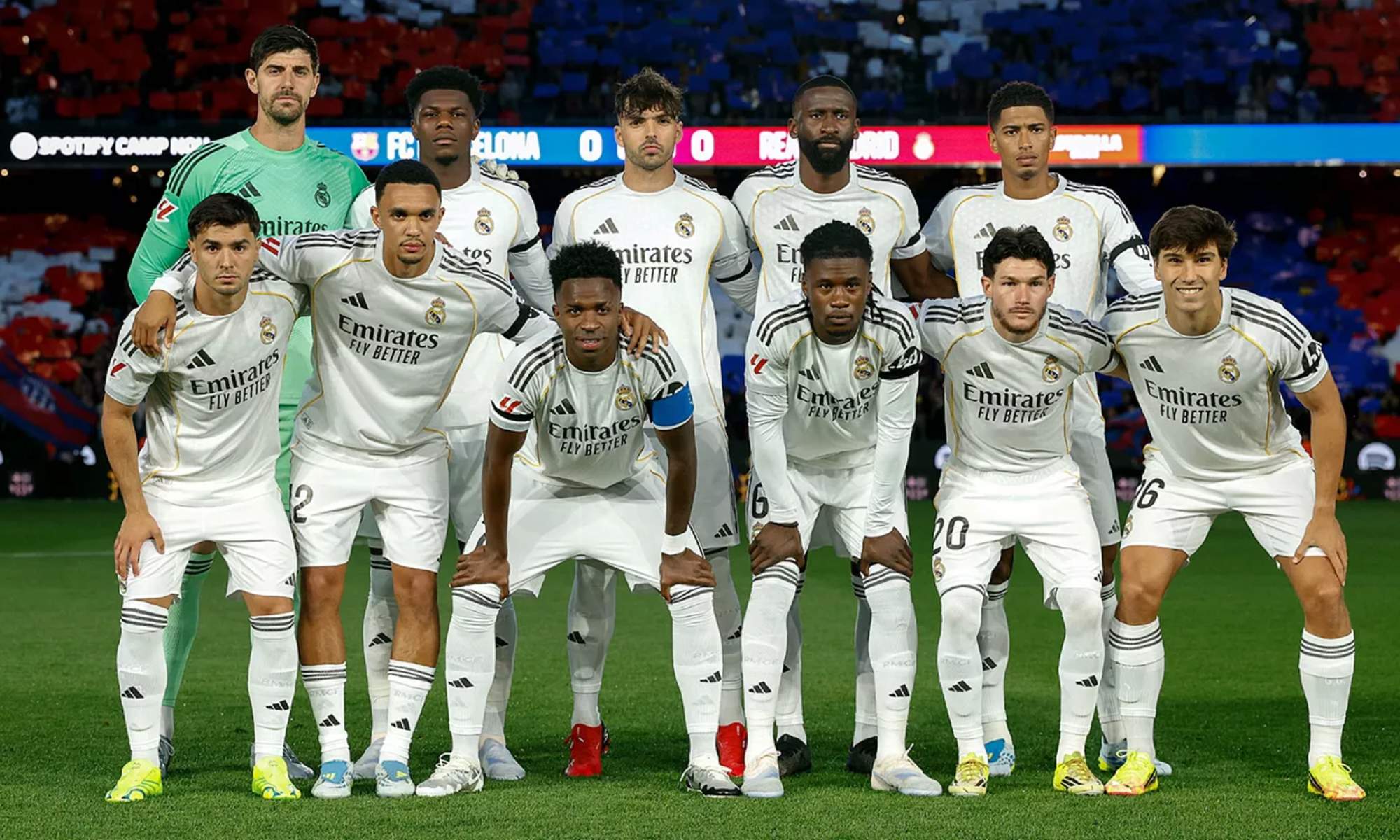 Once titular del Real Madrid en el duelo de esta noche en el Camp Nou.