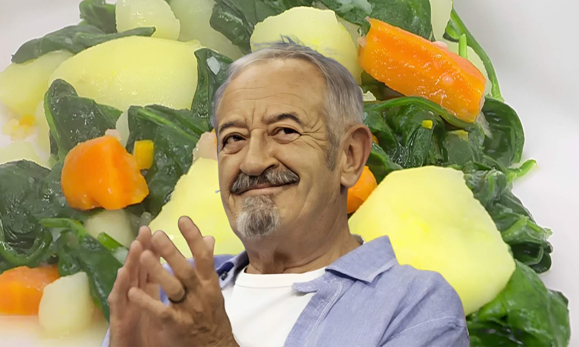 Karlos Arguiñano y unas espinacas con patatas.