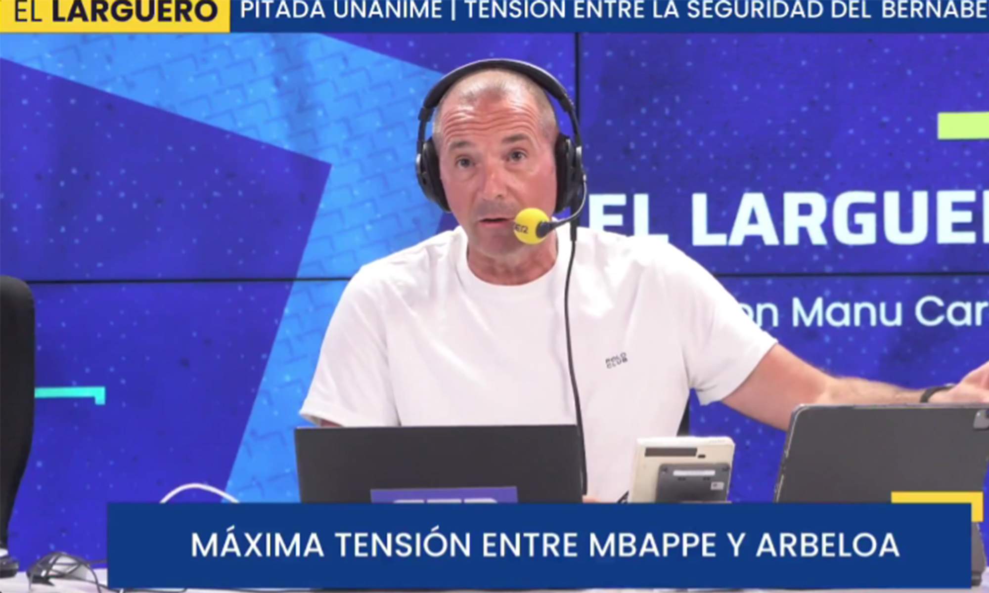 Manu Carreño compartiendo su opinión en El Larguero.