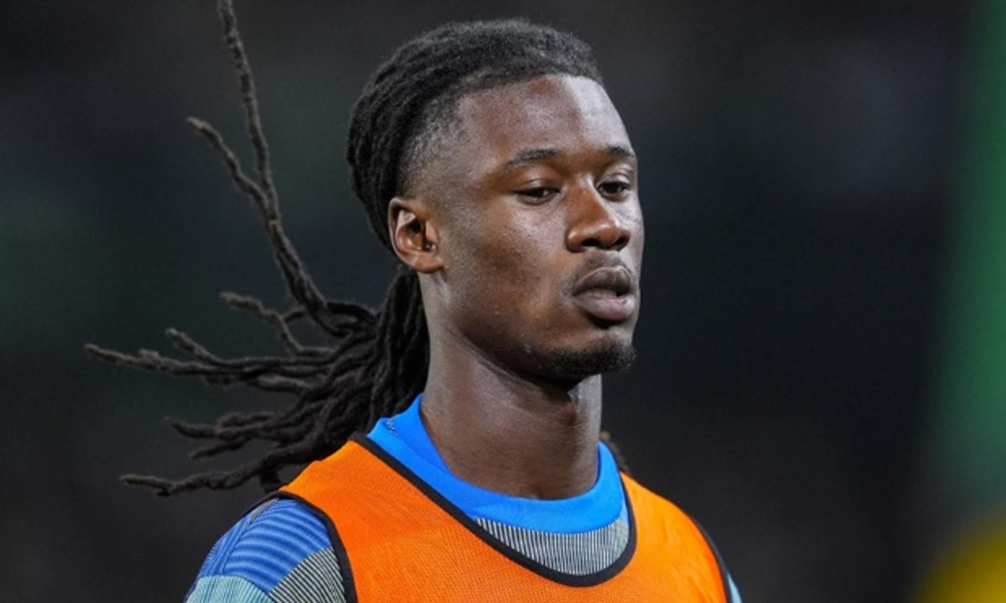 Eduardo Camavinga durante un calentamiento con el Real Madrid. 