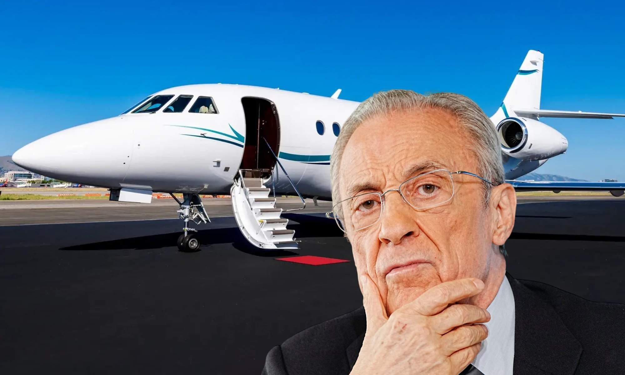 La inversión de Florentino Pérez en una empresa de alquiler de aviones: el Falcon 2000, su mayor activo con un valor de 30 millones 