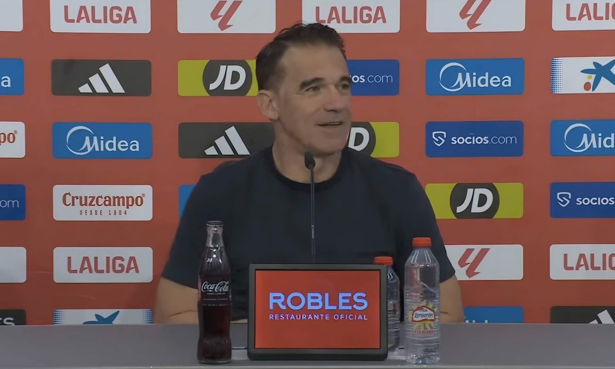 Luis García Plaza, en rueda de prensa tras el choque contra el Real Madrid de esta tarde.