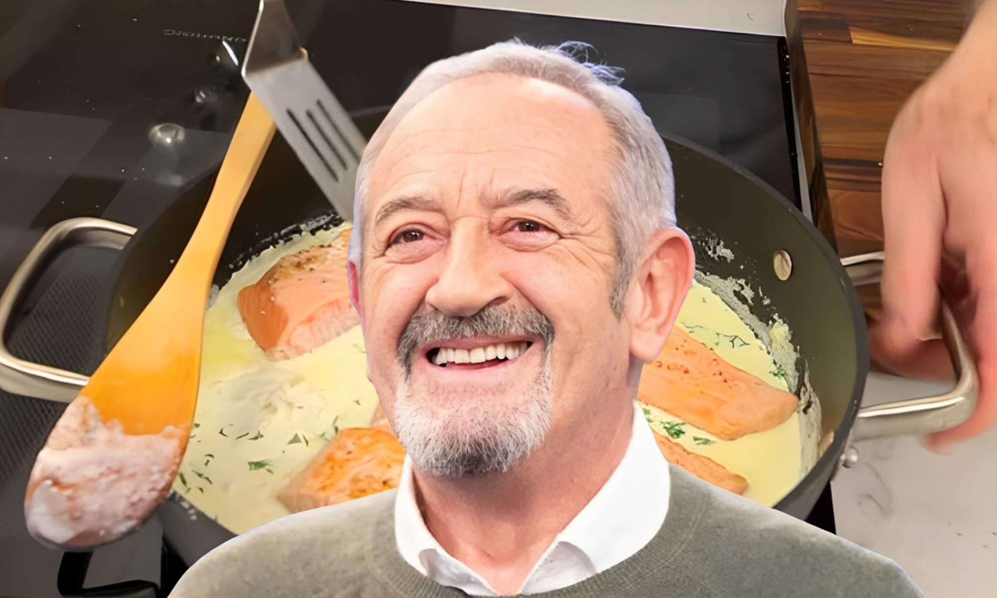 Karlos Arguiñano cocinando salmón en salsa de limón.