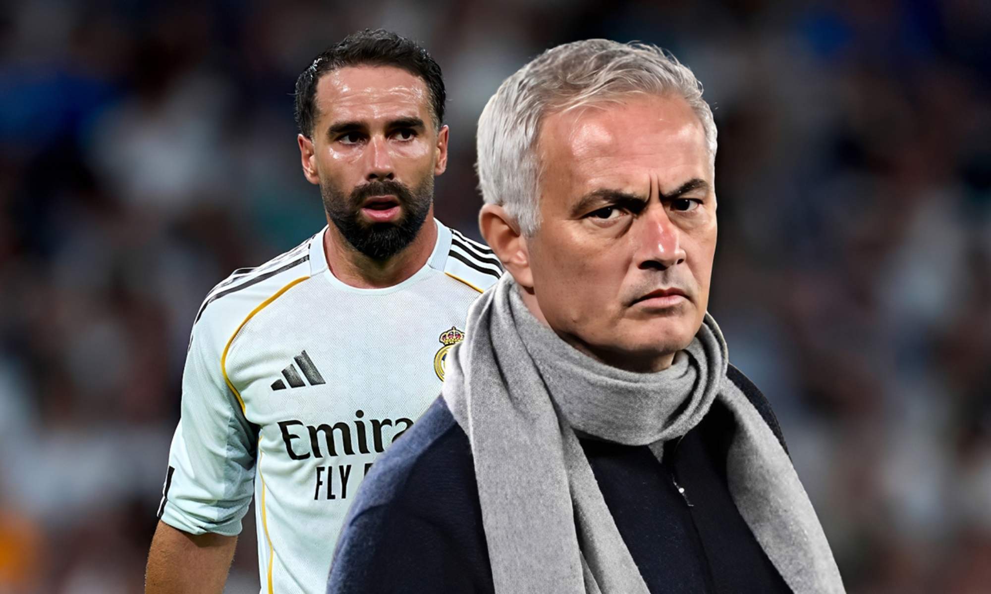 Dani Carvajal y José Mourinho.
