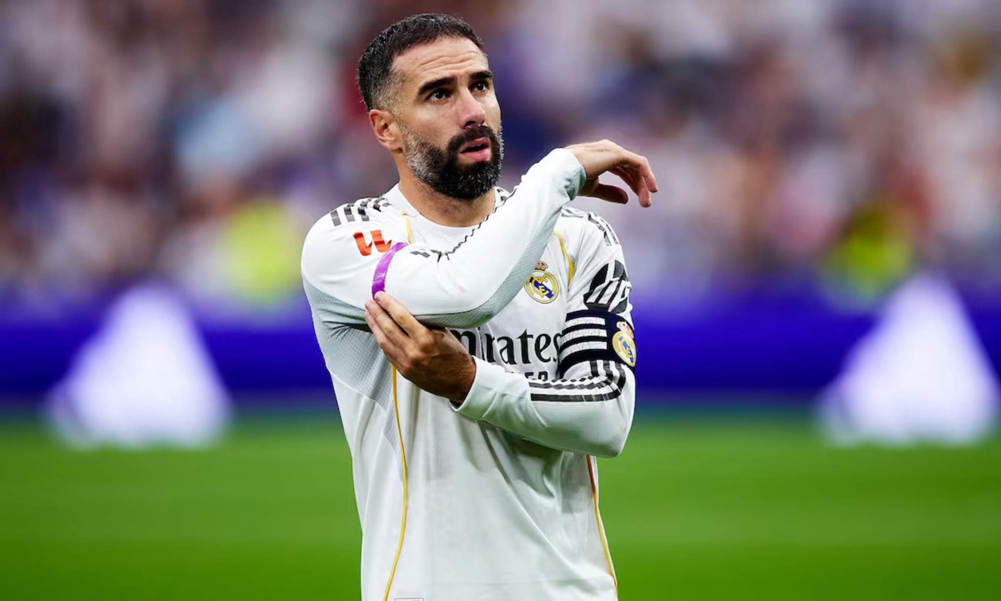 Dani Carvajal, en un partido con el Real Madrid durante esta temporada.