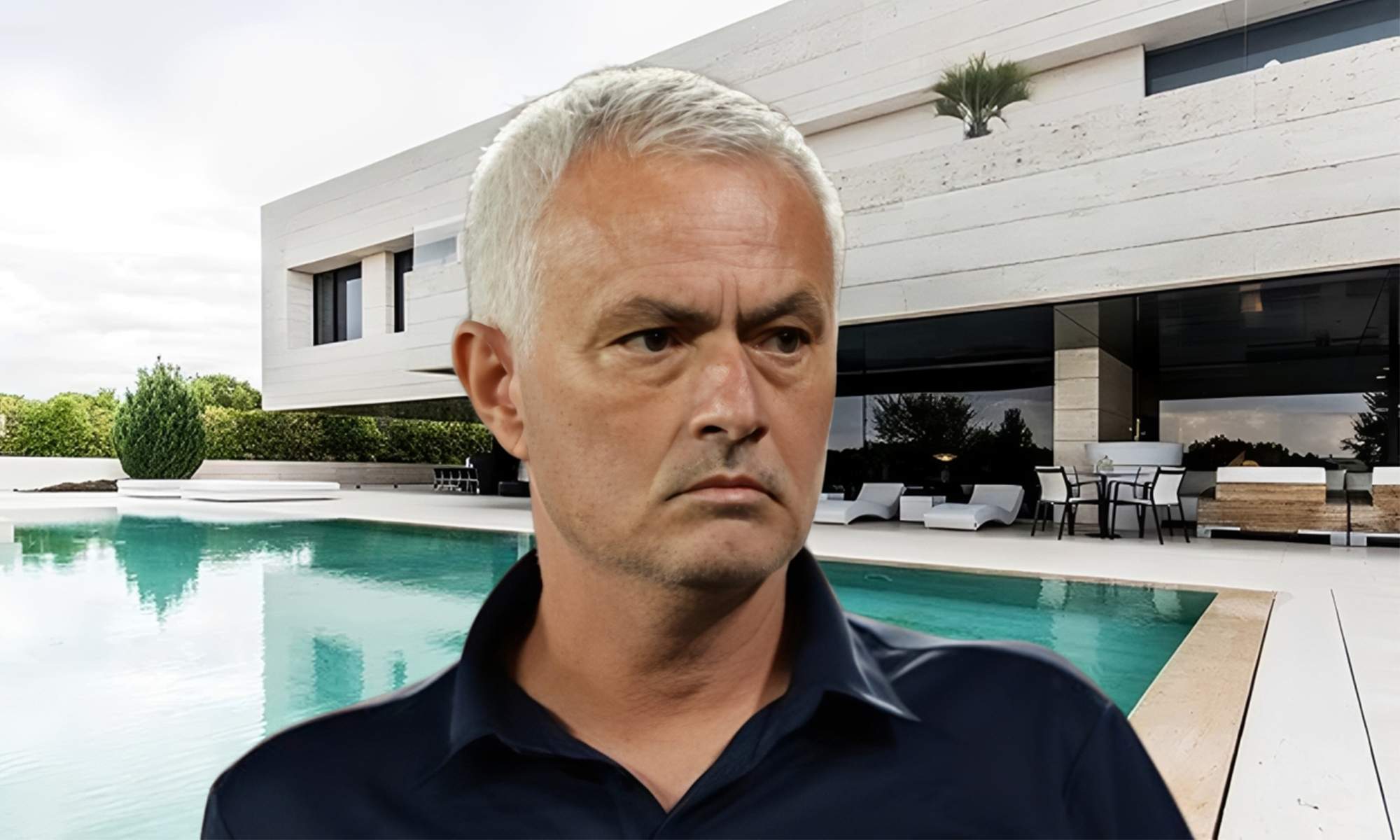 José Mourinho y una casa de la misma zona en la que vivió en Madrid.