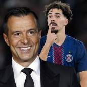 Jorge Mendes y Vitinha, jugador del Paris Saint-Germain.
