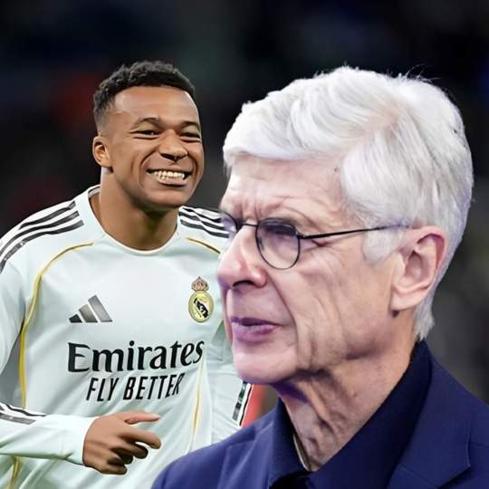 Arsene Wenger y Kylian Mbappé jugando con el Real Madrid. Arsene Wenger y Kylian Mbappé jugando con el Real Madrid.