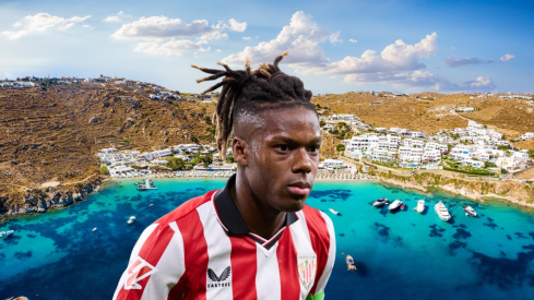 La playa de arena blanca donde descansa Nico Williams