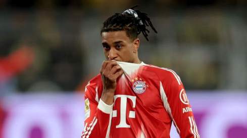 Michael Olise, en un partido del Bayern de Múnich durante esta temporada. Michael Olise, en un partido del Bayern de Múnich durante esta temporada.