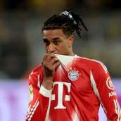 Michael Olise, en un partido del Bayern de Múnich durante esta temporada.