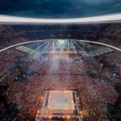 Imagen del estadio Metropolitano durante uno de los conciertos de Bad Bunny, durante estos días recientes.