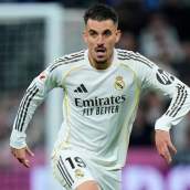 Dani Ceballos, en un partido con el Real Madrid durante esta temporada.