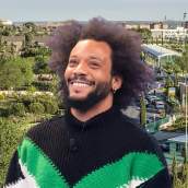 Marcelo Vieira y una foto del municipio de Rivas-Vaciamadrid. 