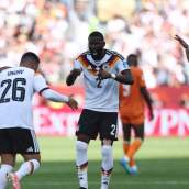 Antonio Rüdiger, celebrando el primer gol de Alemania frente a Costa de Marfil.